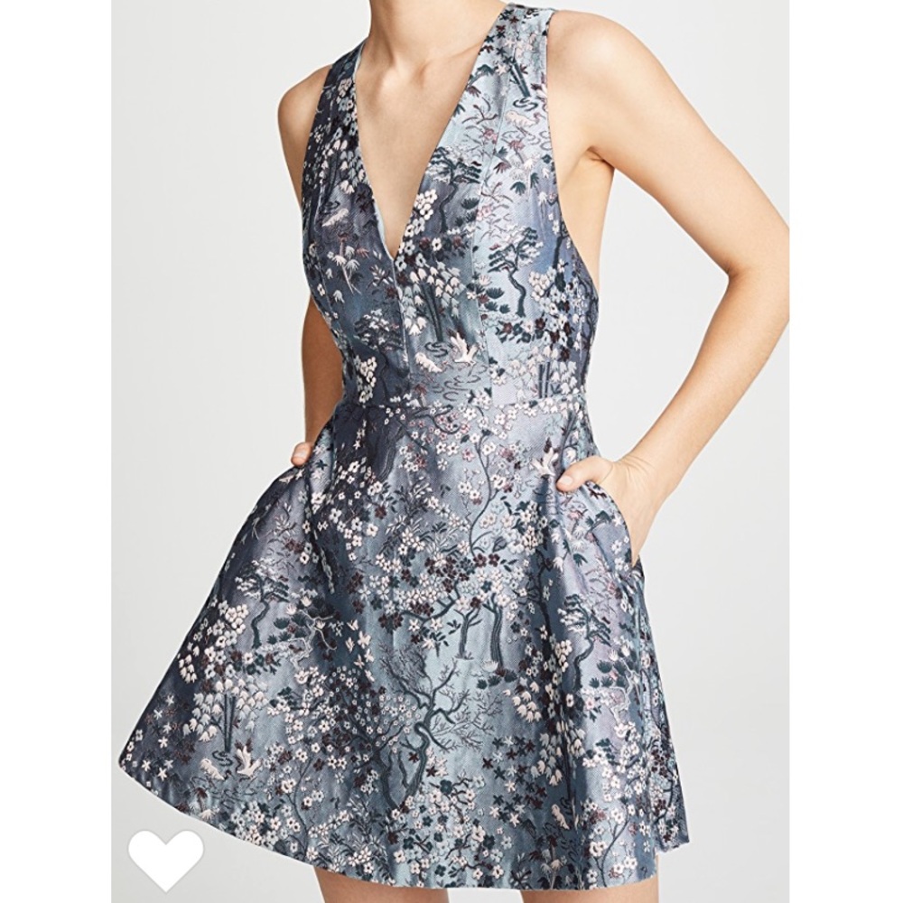 alice + olivia Tennie V Neck Party Dress